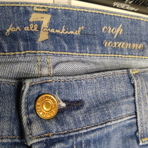 7 For All Mankind Roxanne Crop Capri Jeans 29 C873 - Picture 3 of 9